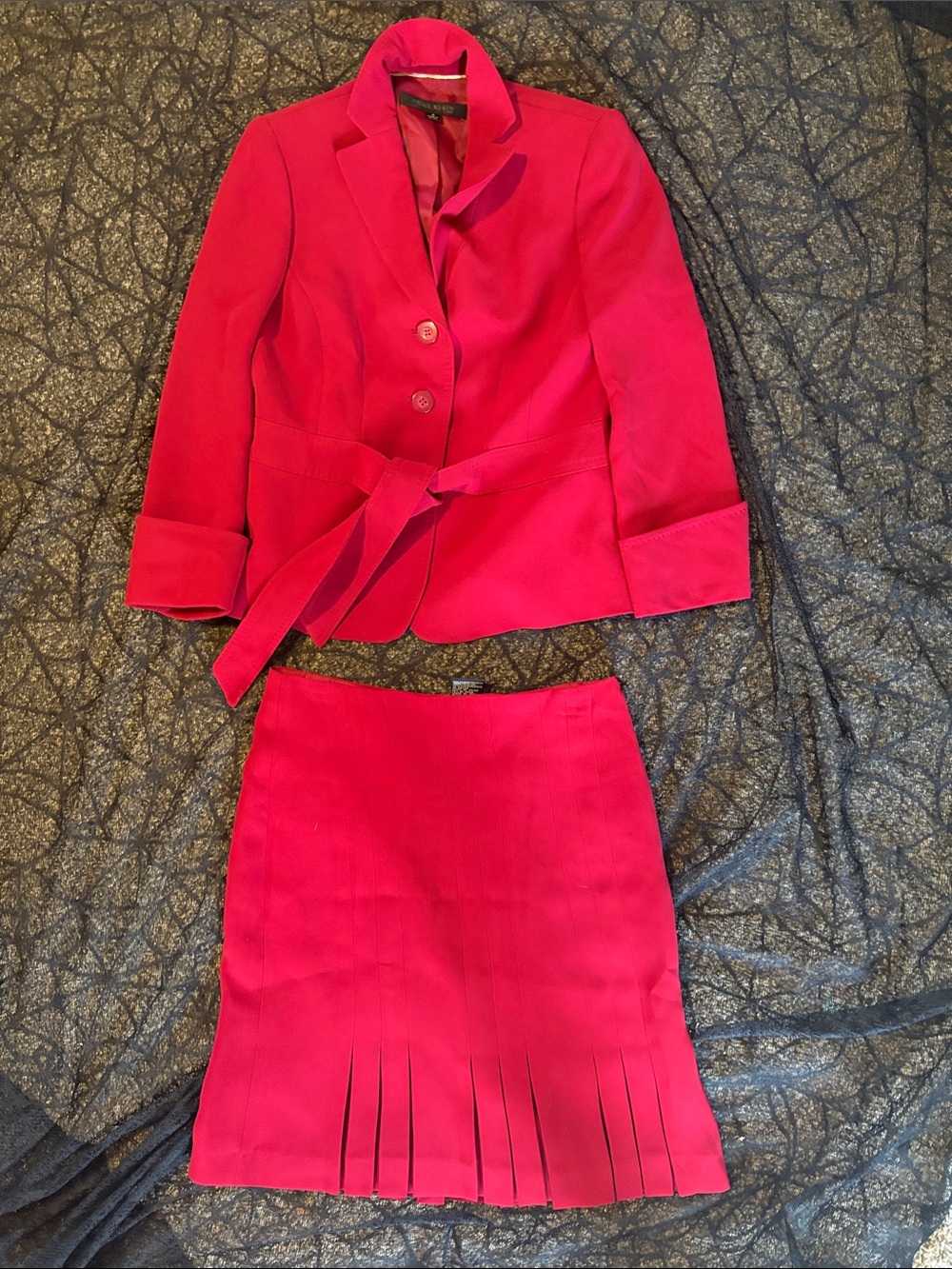 Anne Klein Bold Red Jacket and skirt set